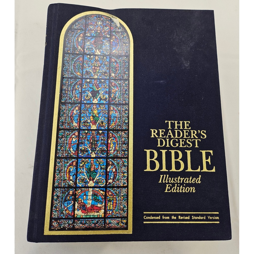 Readers Digest Bible Illustrated Edition Condensed RSV Hardcover 1995 Navy Blue‎